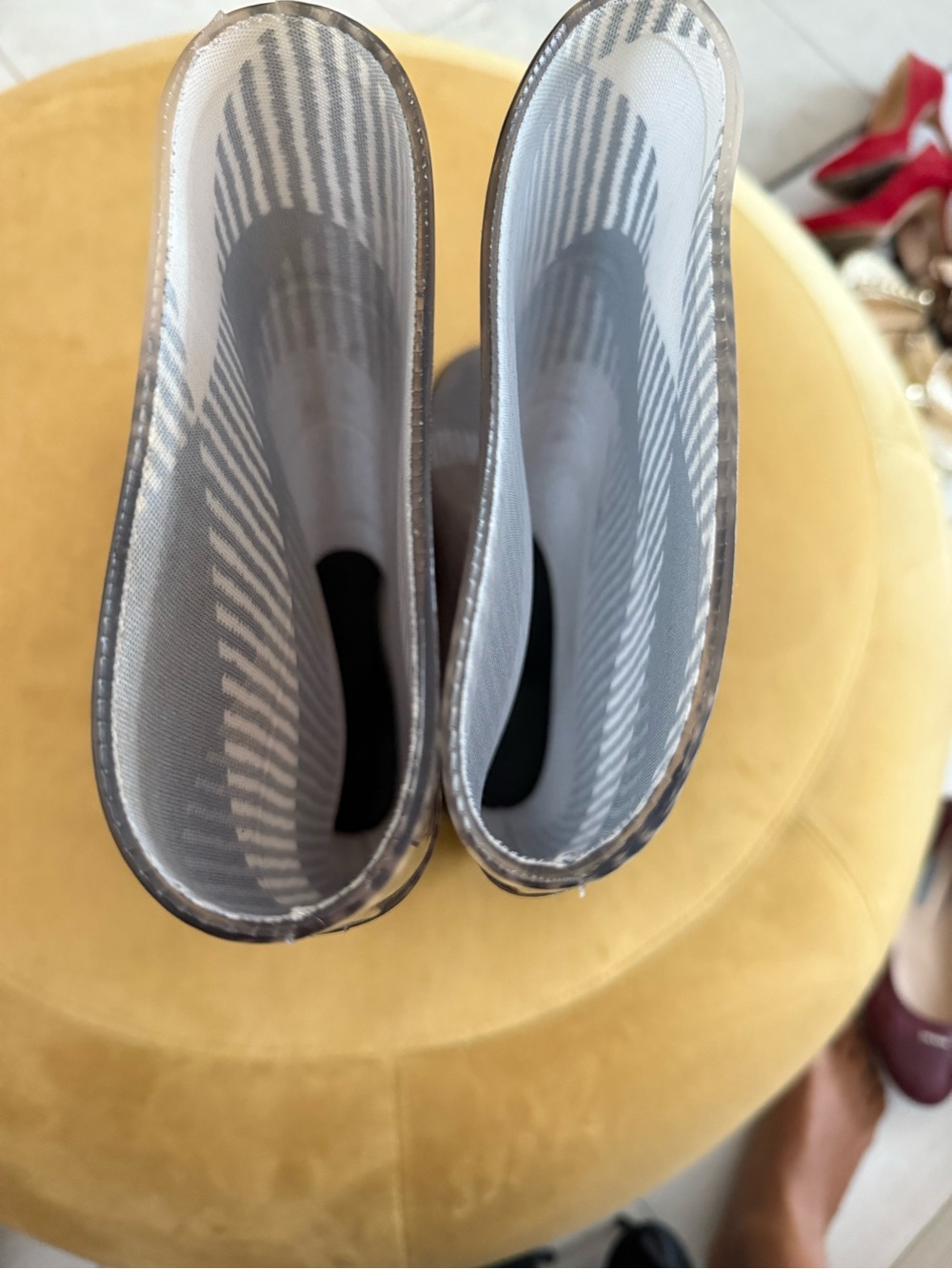 Burberry Gray Plaid Rain Boots - Picture 5 of 8